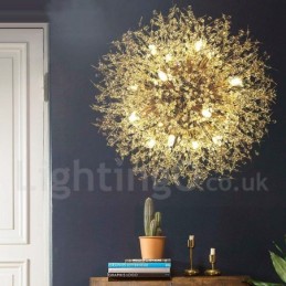 Firework Globe Dandelion Chrome Feature Crystal Metal Chandelier