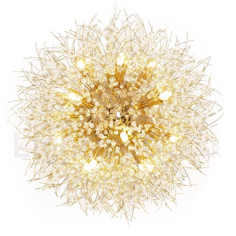 Firework Globe Dandelion Chrome Feature Crystal Metal Chandelier