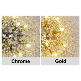 Firework Globe Dandelion Chrome Feature Crystal Metal Chandelier
