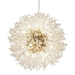 Firework Globe Dandelion Chrome Feature Crystal Metal Chandelier