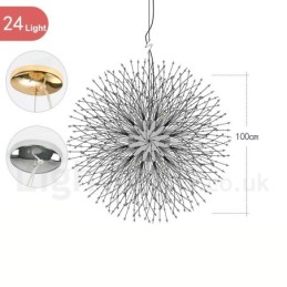 Firework Globe Dandelion Chrome Feature Crystal Metal Chandelier