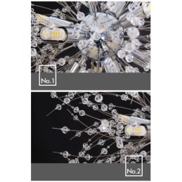 Firework Globe Dandelion Chrome Feature Crystal Metal Chandelier