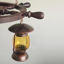 Retro Painting Wood Bamboo Chandelier