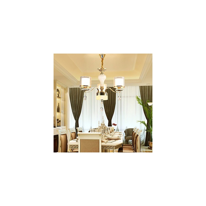 Modern Contemporary Electroplated Feature for Crystal Metal Chandelier