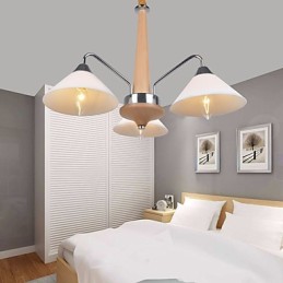 Modern Contemporary Country Electroplated Feature for Wood Bamboo Chandelier