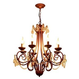 8 Lights Chandelier Modern Contemporary Traditional Lodge Vintage Retro Country Painting Feature for Crystal Metal