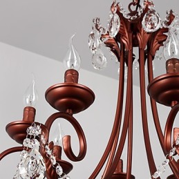 8 Lights Chandelier Modern Contemporary Traditional Lodge Vintage Retro Country Painting Feature for Crystal Metal