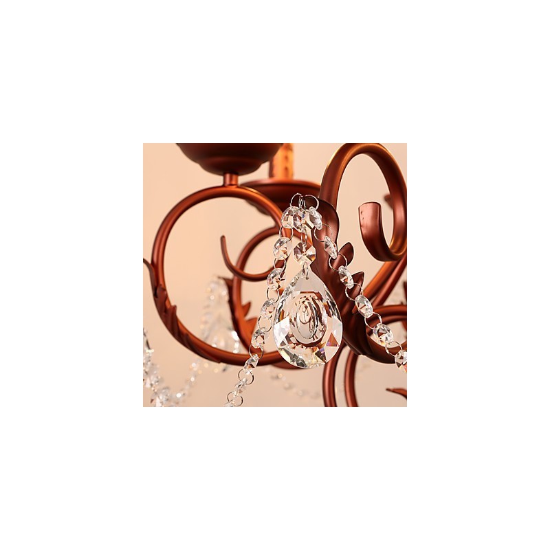 8 Lights Chandelier Modern Contemporary Traditional Lodge Vintage Retro Country Painting Feature for Crystal Metal