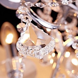 Modern Contemporary Traditional Classic Country Chrome Feature for Crystal Mini Style Designers Metal Chandelier