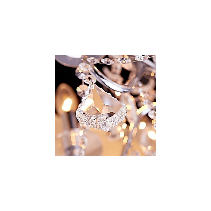 Modern Contemporary Traditional Classic Country Chrome Feature for Crystal Mini Style Designers Metal Chandelier