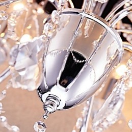 Modern Contemporary Traditional Classic Country Chrome Feature for Crystal Mini Style Designers Metal Chandelier