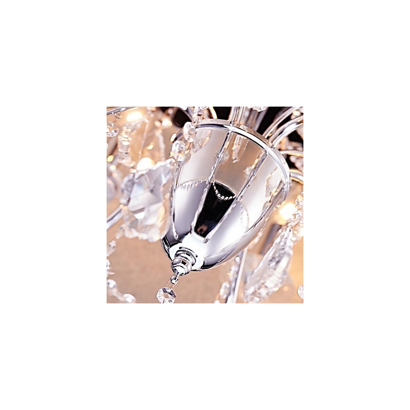 Modern Contemporary Traditional Classic Country Chrome Feature for Crystal Mini Style Designers Metal Chandelier