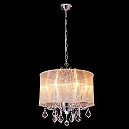 Modern Contemporary Traditional Classic Country Chrome Feature for Crystal Mini Style Designers Metal Chandelier