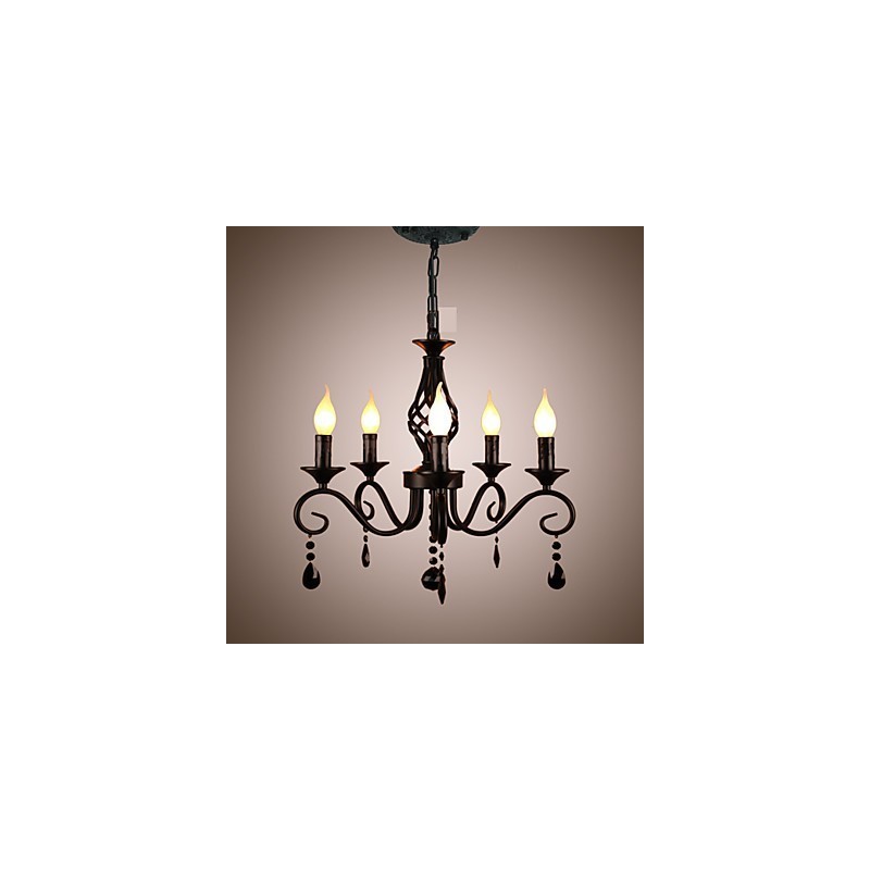 Traditional Crystal Chandelier Interior Lighting 5 Light Candles Simple Chandelier