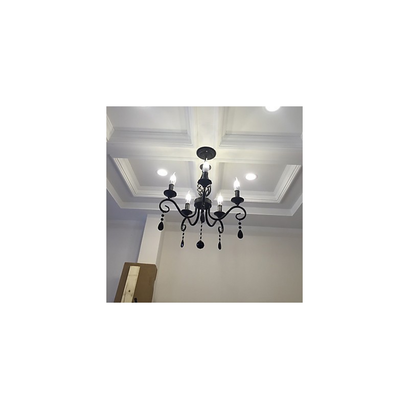 Traditional Crystal Chandelier Interior Lighting 5 Light Candles Simple Chandelier