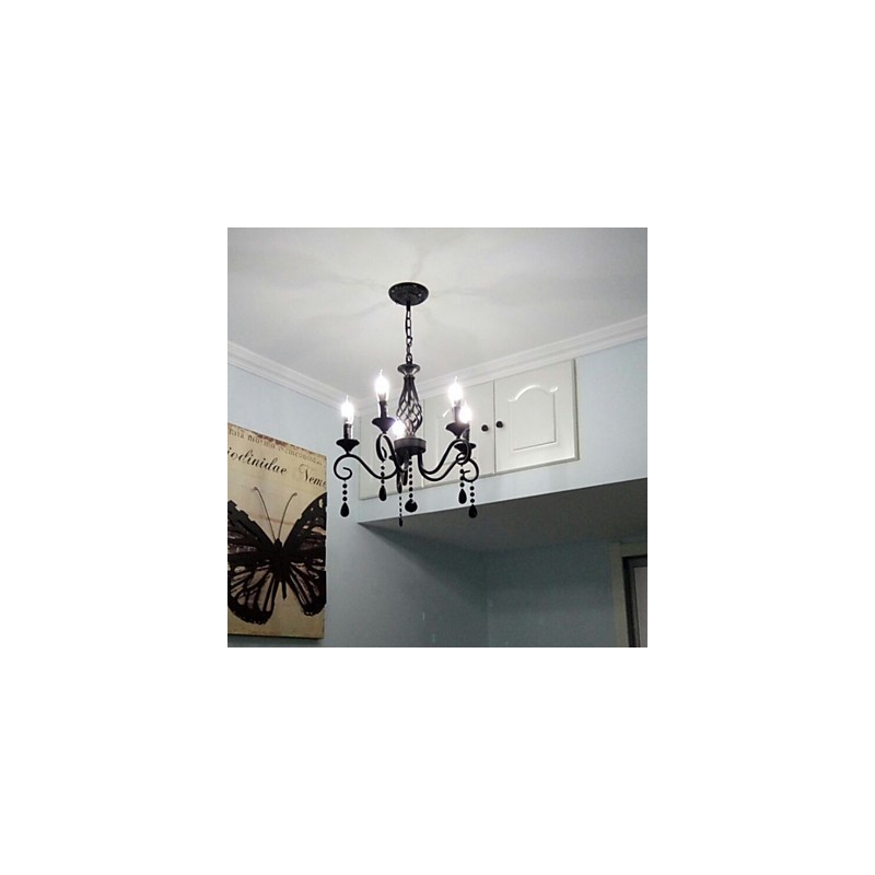 Traditional Crystal Chandelier Interior Lighting 5 Light Candles Simple Chandelier