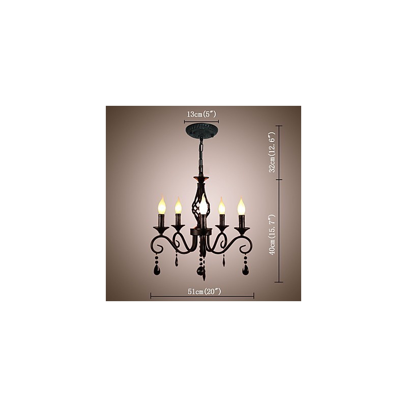 Traditional Crystal Chandelier Interior Lighting 5 Light Candles Simple Chandelier