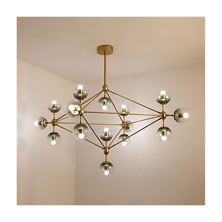 Fifteen Light Post Modern Europe Style Modo Metal Glass Pendant Lamp the Foyer Decorate Industrial Chandelier Lamp