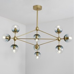 Ten Light Post Modern Europe Style Modo Metal Glass Pendant Lamp the Foyer Decorate Industrial Chandelier Lamp