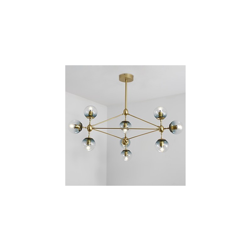 Ten Light Post Modern Europe Style Modo Metal Glass Pendant Lamp the Foyer Decorate Industrial Chandelier Lamp