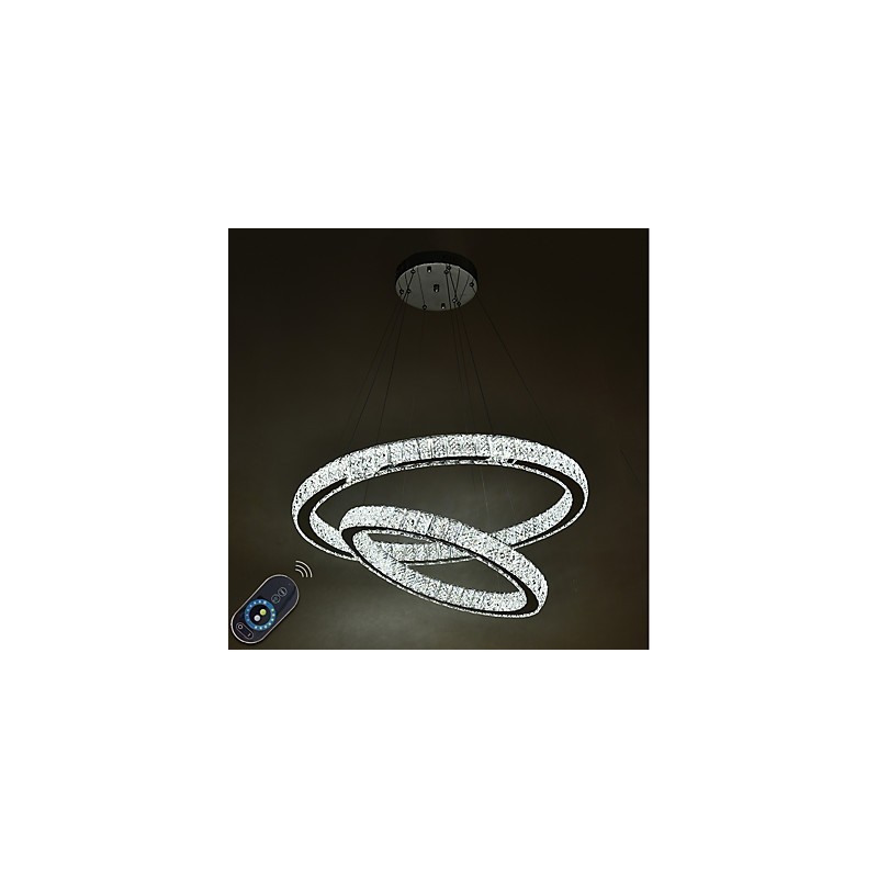 Indoor Crystal Chandelier Modern Pendant Light Ceiling Light Dimmable Lighting Lamp with Remote Control