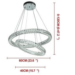 Indoor Crystal Chandelier Modern Pendant Light Ceiling Light Dimmable Lighting Lamp with Remote Control