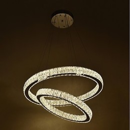 Indoor Crystal Chandelier Modern Pendant Light Ceiling Light Dimmable Lighting Lamp with Remote Control