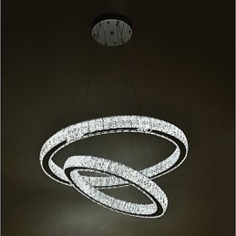 Indoor Crystal Chandelier Modern Pendant Light Ceiling Light Dimmable Lighting Lamp with Remote Control