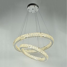 Indoor Crystal Chandelier Modern Pendant Light Ceiling Light Dimmable Lighting Lamp with Remote Control