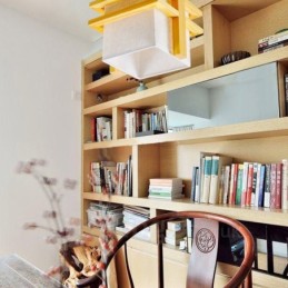 1 Light Wood Retro Vintage Pendant Light with Fabric Shade