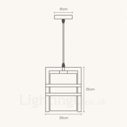 1 Light Wood Retro Vintage Pendant Light with Fabric Shade