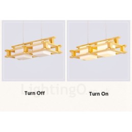 2 Light Wood Modern Contemporary Nordic style Pendant Light with Glass Shade