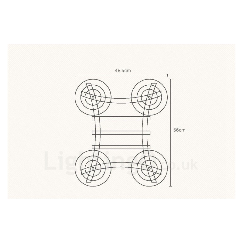 4 Light Wood Rustic Lodge Pendant Light with Glass Shade