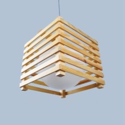 1 Light Wood Modern Contemporary Nordic style Pendant Light with Glass Shade