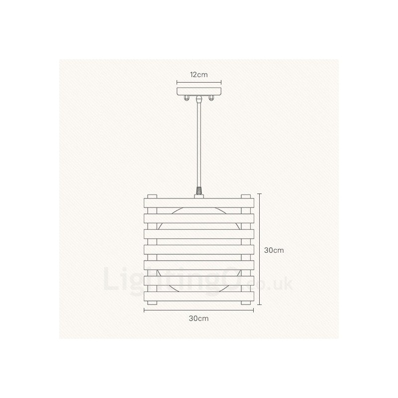 1 Light Wood Modern Contemporary Nordic style Pendant Light with Glass Shade