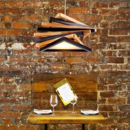 1 Light Wood Modern Contemporary Pendant Light with Wood Shade