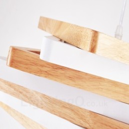 1 Light Wood Modern Contemporary Pendant Light with Wood Shade