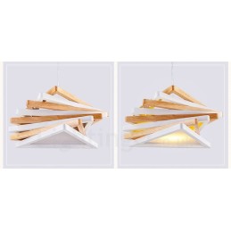 1 Light Wood Modern Contemporary Pendant Light with Wood Shade