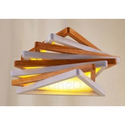 1 Light Wood Modern Contemporary Pendant Light with Wood Shade