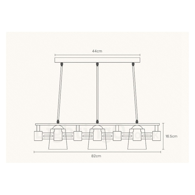 3 Light Wood Modern Contemporary Nordic style Pendant Light with Fabric Shade