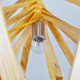 1 Light Wood Modern Contemporary Nordic style Pendant Light with Wood Shade