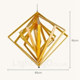 1 Light Wood Modern Contemporary Nordic style Pendant Light with Wood Shade