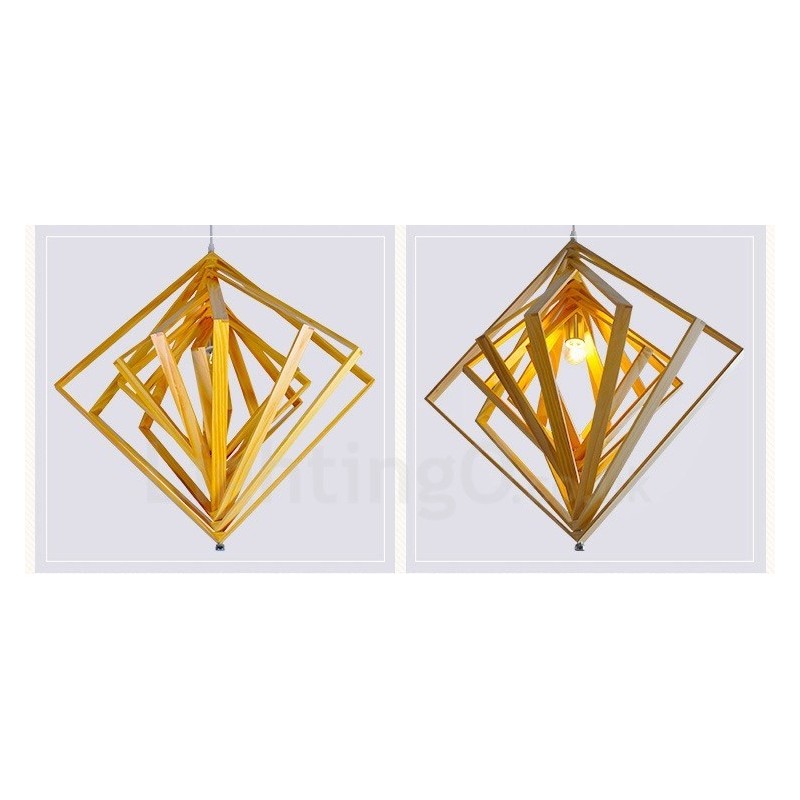 1 Light Wood Modern Contemporary Nordic style Pendant Light with Wood Shade