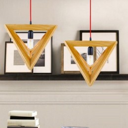 1 Light Wood Modern Contemporary Pendant Light with Wood Shade