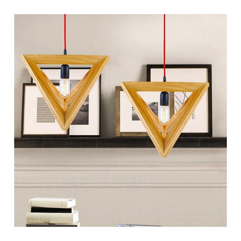 1 Light Wood Modern Contemporary Pendant Light with Wood Shade