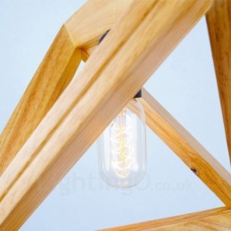 1 Light Wood Modern Contemporary Pendant Light with Wood Shade