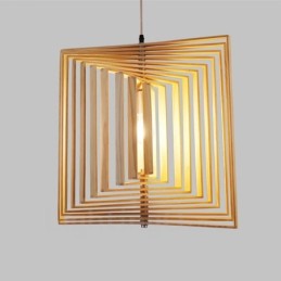 1 Light Wood Modern Contemporary Nordic style Pendant Light with Wood Shade