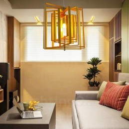 1 Light Wood Modern Contemporary Nordic style Pendant Light with Wood Shade