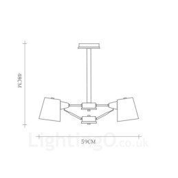 4 Light Wood Modern Contemporary Nordic style Pendant Light with Iron Shade