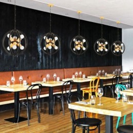 6 Light Iron Retro Vintage Pendant Light with Iron Shade